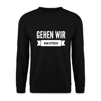 lass uns spazieren gehen - Unisex Pullover - Schwarz - Vorne - Alina (178cm) & Michal (187cm)