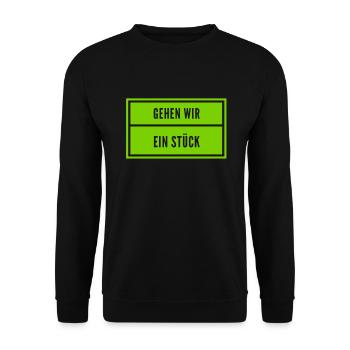 gehen wir spazieren - Unisex Pullover - Schwarz - Vorne - Alina (178cm) & Michal (187cm)