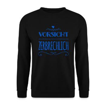 ich könnte zerbrechen - Unisex Pullover - Schwarz - Vorne - Alina (178cm) & Michal (187cm)