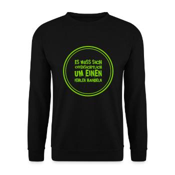 offenkundiger Fehler - Unisex Pullover - Schwarz - Vorne - Alina (178cm) & Michal (187cm)