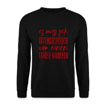 offenbar ein Fehler - Unisex Pullover - Schwarz - Vorne - Alina (178cm) & Michal (187cm)