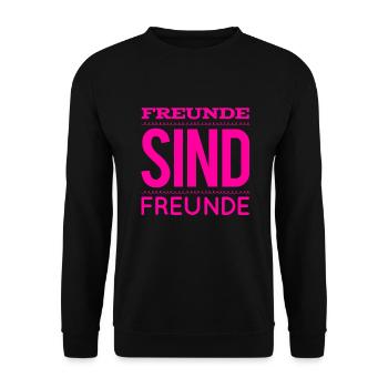 Freunde sind genial - Unisex Pullover - Schwarz - Vorne - Alina (178cm) & Michal (187cm)