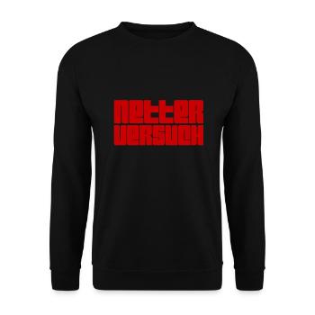 was für ein Versuch - Unisex Pullover - Schwarz - Vorne - Alina (178cm) & Michal (187cm)