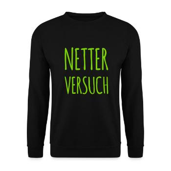 netter Versuch - Unisex Pullover - Schwarz - Vorne - Alina (178cm) & Michal (187cm)