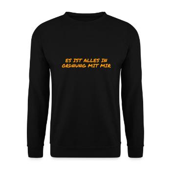 mir geht es gut - Unisex Pullover - Schwarz - Vorne - Alina (178cm) & Michal (187cm)