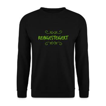 reingesteigert - Unisex Pullover - Schwarz - Vorne - Alina (178cm) & Michal (187cm)