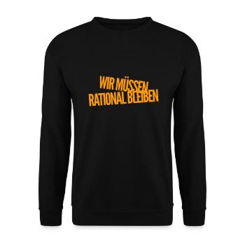 wir müssen rational bleiben - Unisex Pullover - Schwarz - Vorne - Alina (178cm) & Michal (187cm)