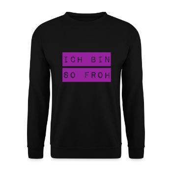 so froh - Unisex Pullover - Schwarz - Vorne - Alina (178cm) & Michal (187cm)