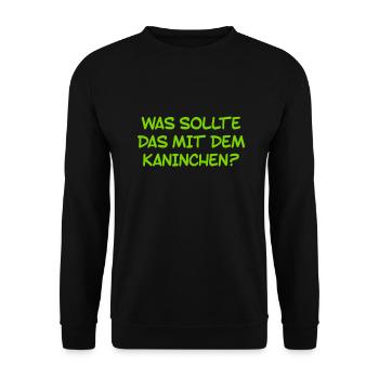 das Rätsel um das Kaninchen - Unisex Pullover - Schwarz - Vorne - Alina (178cm) & Michal (187cm)