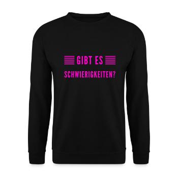 gibt es Probleme? - Unisex Pullover - Schwarz - Vorne - Alina (178cm) & Michal (187cm)