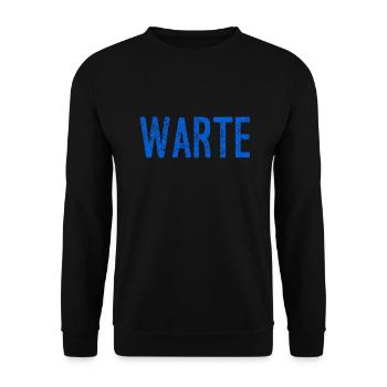 warte kurz - Unisex Pullover - Schwarz - Vorne - Alina (178cm) & Michal (187cm)