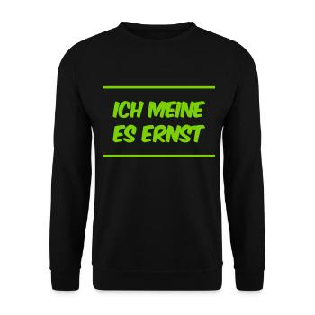 das ist mein voller Ernst - Unisex Pullover - Schwarz - Vorne - Alina (178cm) & Michal (187cm)