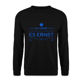 ich meine es ernst - Unisex Pullover - Schwarz - Vorne - Alina (178cm) & Michal (187cm)