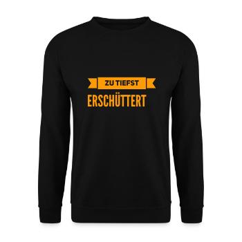 das hat mich tief getroffen - Unisex Pullover - Schwarz - Vorne - Alina (178cm) & Michal (187cm)