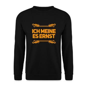 das ist mein ernst - Unisex Pullover - Schwarz - Vorne - Alina (178cm) & Michal (187cm)