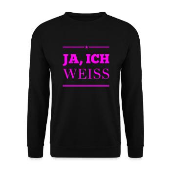ich weiß das doch - Unisex Pullover - Schwarz - Vorne - Alina (178cm) & Michal (187cm)
