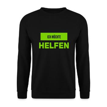 ich möchte dich unterstützen - Unisex Pullover - Schwarz - Vorne - Alina (178cm) & Michal (187cm)
