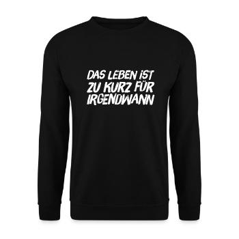 lebe jetzt - Unisex Pullover - Schwarz - Vorne - Alina (178cm) & Michal (187cm)