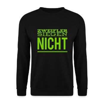 ich siege - Unisex Pullover - Schwarz - Vorne - Alina (178cm) & Michal (187cm)