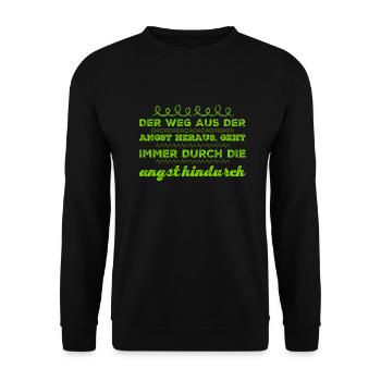 stell dich deiner Angst - Unisex Pullover - Schwarz - Vorne - Alina (178cm) & Michal (187cm)