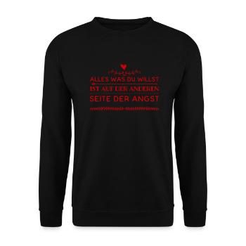die Angst ist der Weg - Unisex Pullover - Schwarz - Vorne - Alina (178cm) & Michal (187cm)