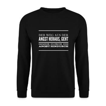 deine Angst bringt die Heilung - Unisex Pullover - Schwarz - Vorne - Alina (178cm) & Michal (187cm)