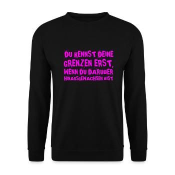 entwickel dich - Unisex Pullover - Schwarz - Vorne - Alina (178cm) & Michal (187cm)