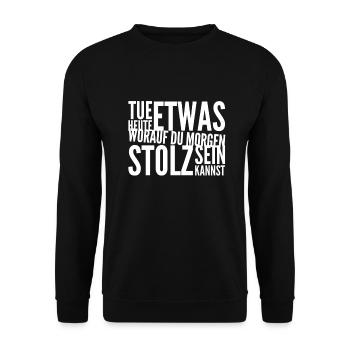 sei gut zu dir - Unisex Pullover - Schwarz - Vorne - Alina (178cm) & Michal (187cm)