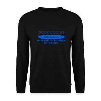 nimm dein Leben in die Hand - Unisex Pullover - Schwarz - Vorne - Alina (178cm) & Michal (187cm)