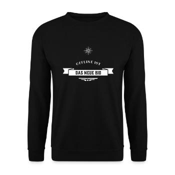 offline ist wunderbar - Unisex Pullover - Schwarz - Vorne - Alina (178cm) & Michal (187cm)