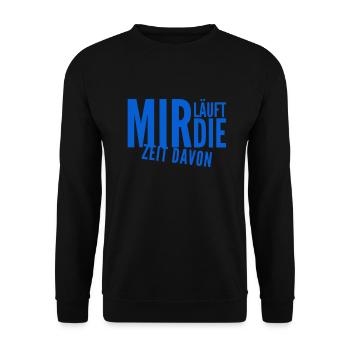 mir läuft die Zeit davon - Unisex Pullover - Schwarz - Vorne - Alina (178cm) & Michal (187cm)