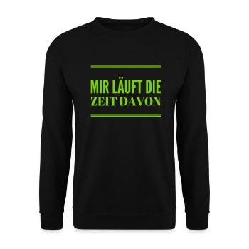 die Zeit läuft davon - Unisex Pullover - Schwarz - Vorne - Alina (178cm) & Michal (187cm)