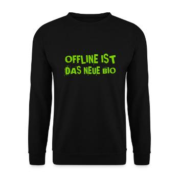 ich lebe offline - Unisex Pullover - Schwarz - Vorne - Alina (178cm) & Michal (187cm)