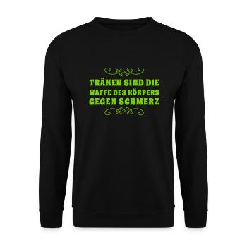 Tränen helfen - Unisex Pullover - Schwarz - Vorne - Alina (178cm) & Michal (187cm)