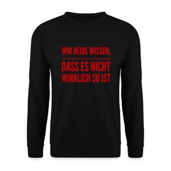 es ist offensichtlich - Unisex Pullover - Schwarz - Vorne - Alina (178cm) & Michal (187cm)