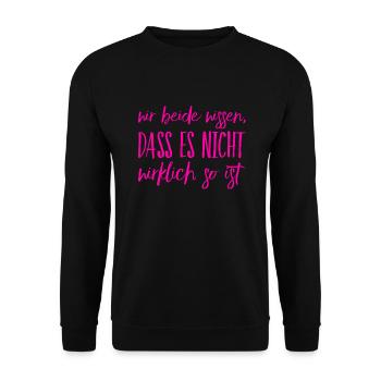 jeder kann es sehen - Unisex Pullover - Schwarz - Vorne - Alina (178cm) & Michal (187cm)