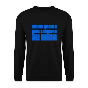am Ende meiner Geduld - Unisex Pullover - Schwarz - Vorne - Alina (178cm) & Michal (187cm)