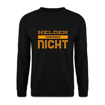 Helden existieren nicht - Unisex Pullover - Schwarz - Vorne - Alina (178cm) & Michal (187cm)