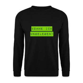 komme ich ungelegen? - Unisex Pullover - Schwarz - Vorne - Alina (178cm) & Michal (187cm)