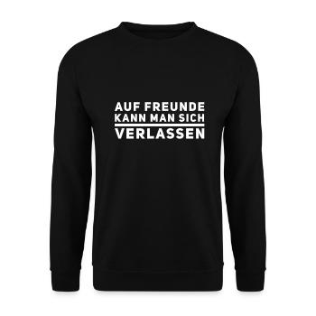 Freunde gehen immer - Unisex Pullover - Schwarz - Vorne - Alina (178cm) & Michal (187cm)