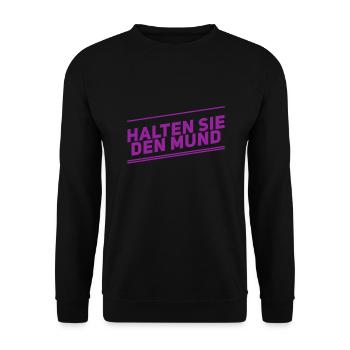 halten Sie den Mund - Unisex Pullover - Schwarz - Vorne - Alina (178cm) & Michal (187cm)