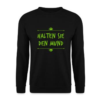 Mund halten - Unisex Pullover - Schwarz - Vorne - Alina (178cm) & Michal (187cm)