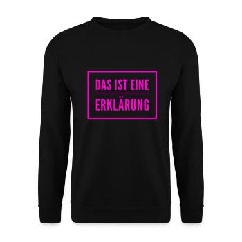 die Erklärung - Unisex Pullover - Schwarz - Vorne - Alina (178cm) & Michal (187cm)