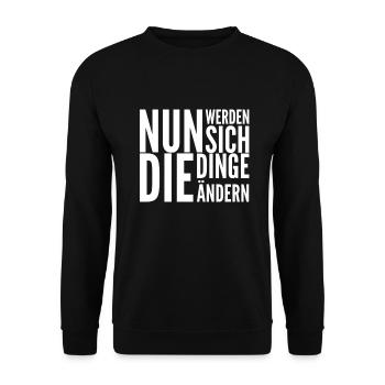 Zeit für Veränderung - Unisex Pullover - Schwarz - Vorne - Alina (178cm) & Michal (187cm)