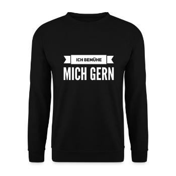ich gebe mir Mühe - Unisex Pullover - Schwarz - Vorne - Alina (178cm) & Michal (187cm)