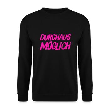 vielleicht ist es möglich - Unisex Pullover - Schwarz - Vorne - Alina (178cm) & Michal (187cm)