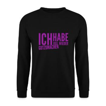 es tut mir leid - Unisex Pullover - Schwarz - Vorne - Alina (178cm) & Michal (187cm)