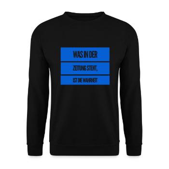 die Zeitung mag die Wahrheit - Unisex Pullover - Schwarz - Vorne - Alina (178cm) & Michal (187cm)