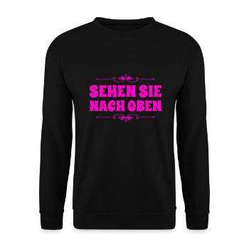 der Blick in die Höhe - Unisex Pullover - Schwarz - Vorne - Alina (178cm) & Michal (187cm)