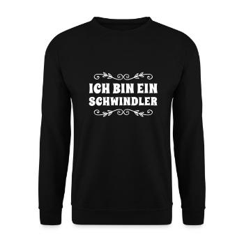 schwindeln geht immer - Unisex Pullover - Schwarz - Vorne - Alina (178cm) & Michal (187cm)